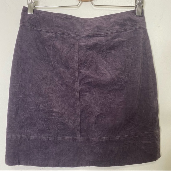Anthropologie IDRA Dark Purple Baby Wale Corduroy Skirt Size 4 - Picture 4 of 11